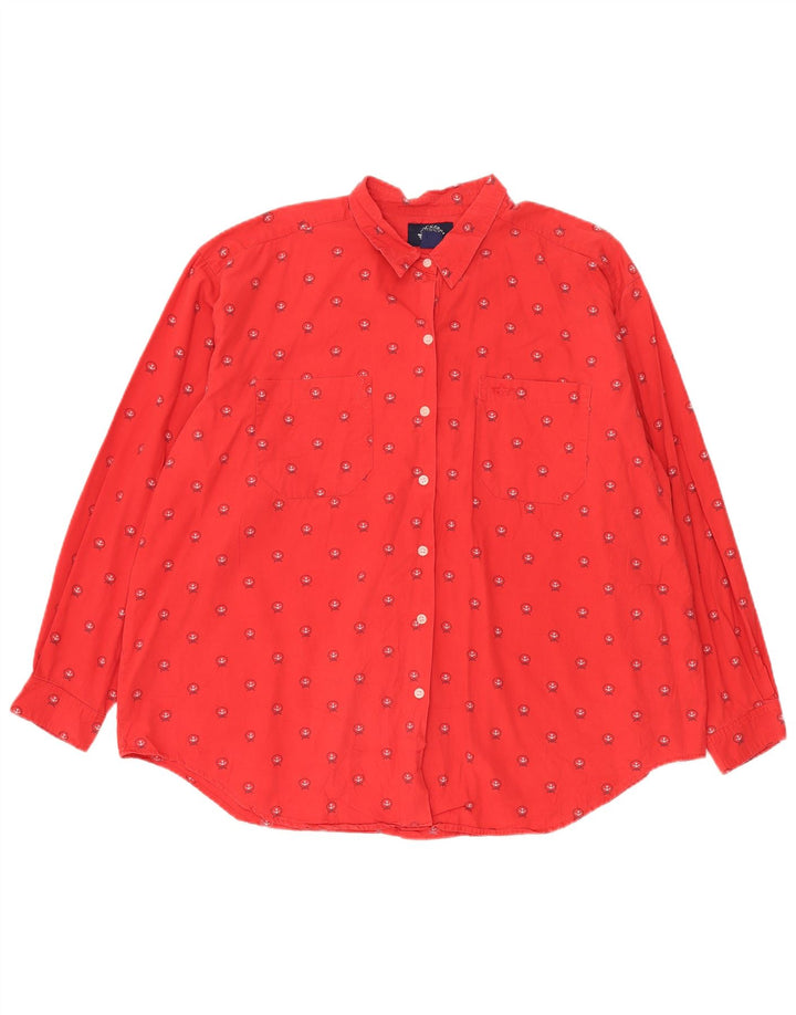Dockers Chemise surdimensionnée pour femme UK 20 2XL Coton géométrique rouge