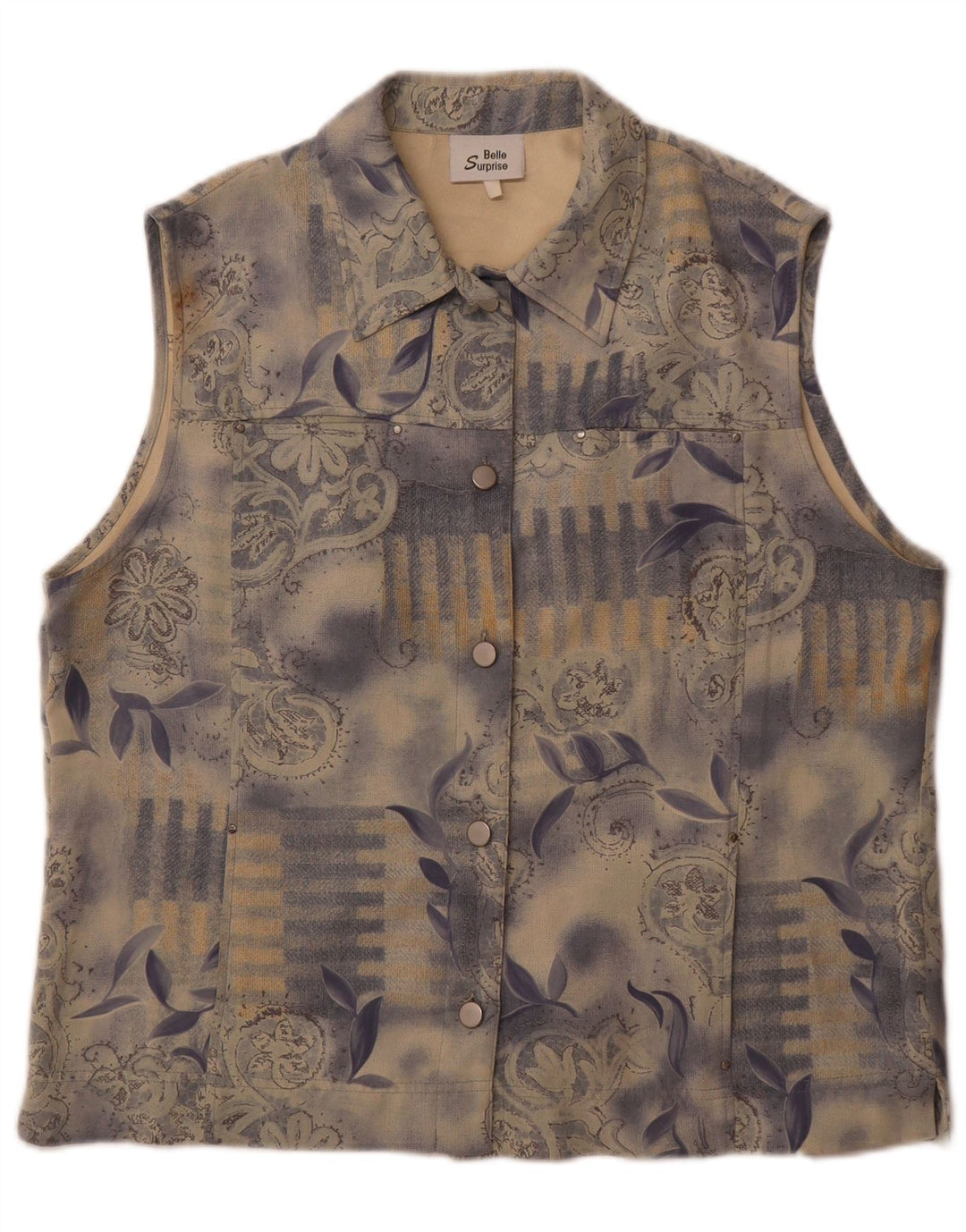 Belle Surprise Gilet Femme UK 14 Grand Bleu Floral Polyester