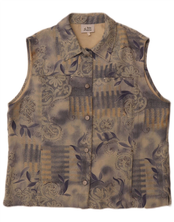 Belle Surprise Gilet Femme UK 14 Grand Bleu Floral Polyester