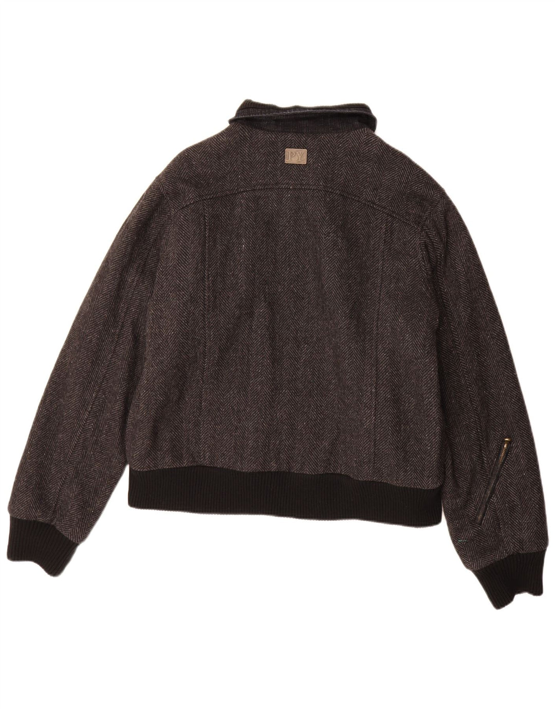 Pyramid Veste Bomber Homme UK 40 Grande Laine à Chevrons Gris