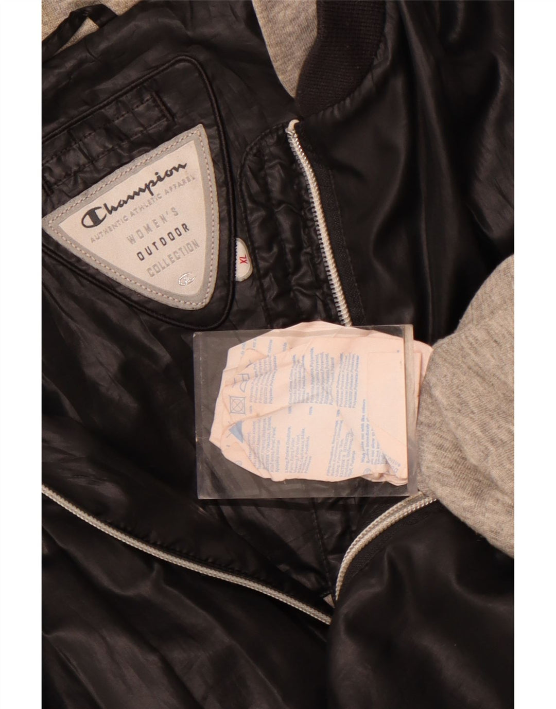 Champion Veste bomber à capuche pour femme UK 18 XL Noir Polyester