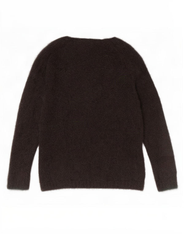Topshop Pull surdimensionné à col bateau pour femme UK 10 Petit Gris Acrylique