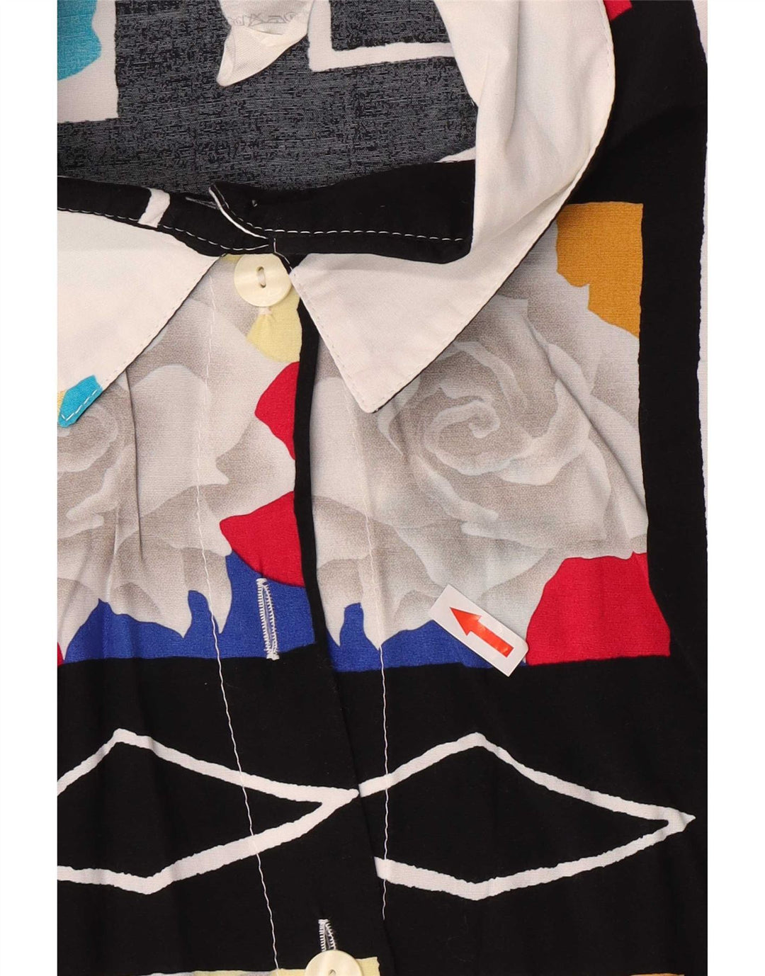 Chemise à motif abstrait femme vintage IT 46 Large Multicolore