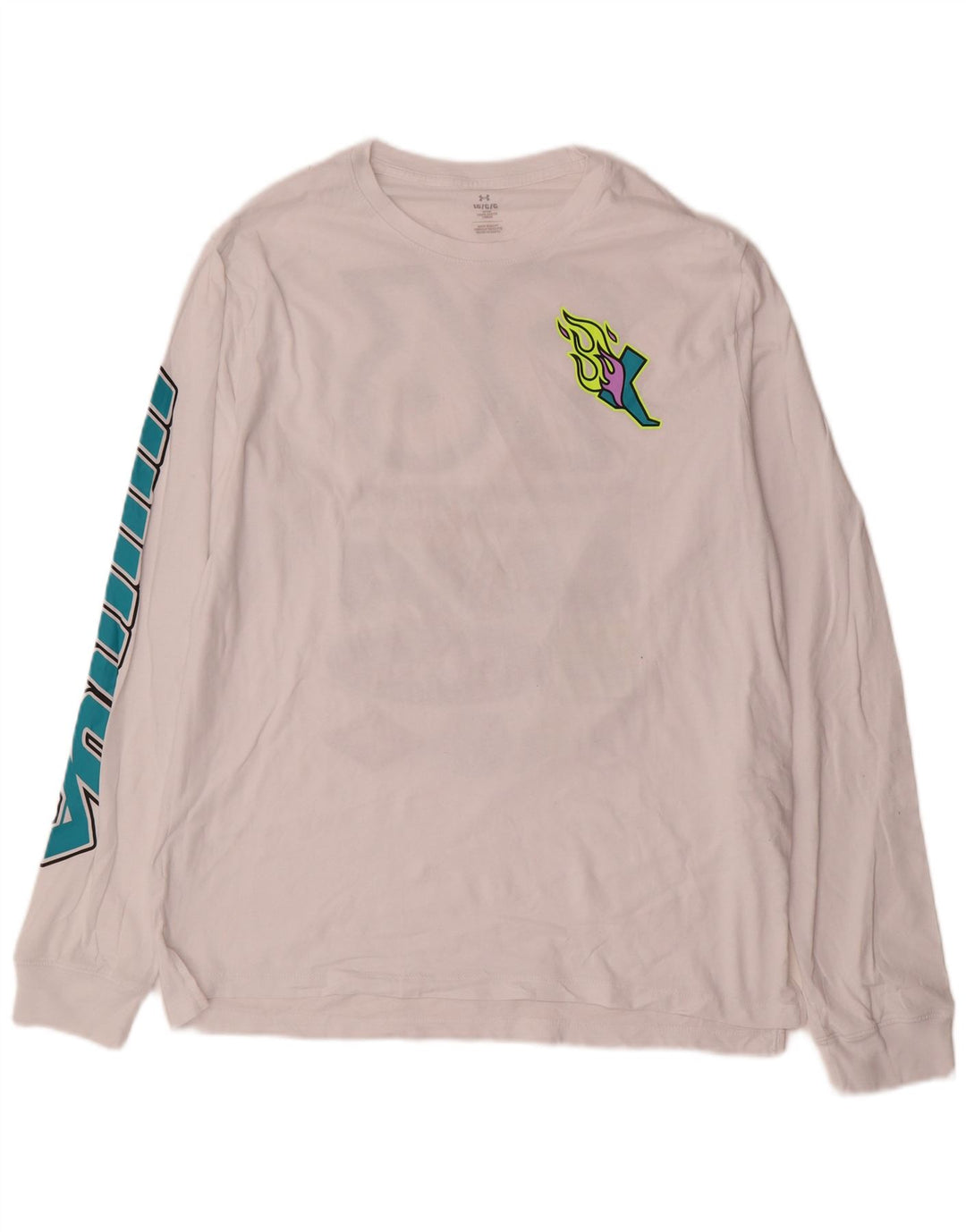 Under Armour Haut graphique à manches longues pour homme en coton blanc