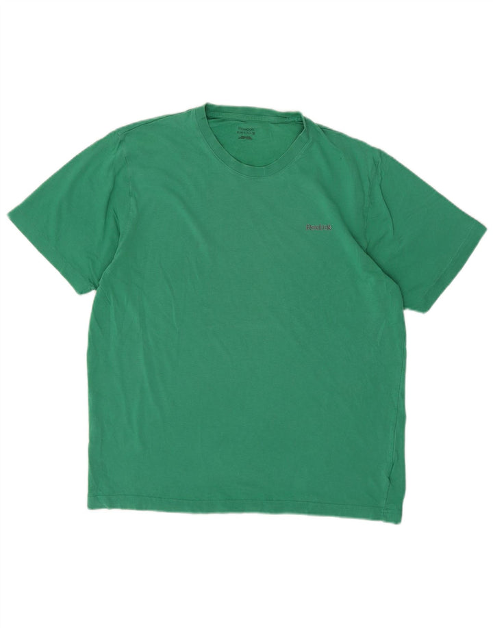 REEBOK Mens T-Shirt Top Medium Green Cotton