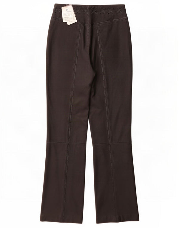 Pantalon en cuir Bootcut femme vintage UK 12 Moyen W28 L32 Noir