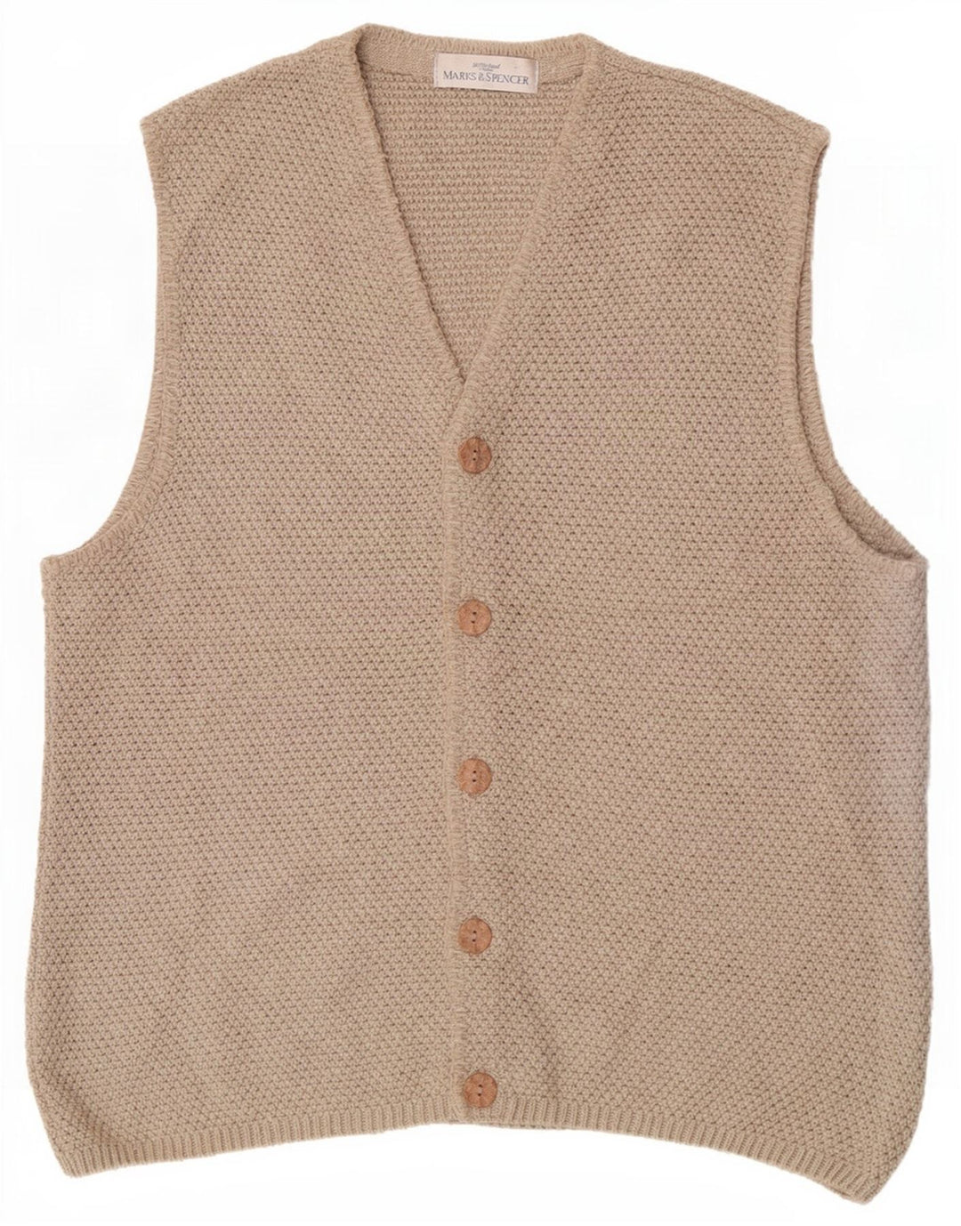 Marks & Spencer Cardigan sans Manches St. Michael Homme Beige Moyen