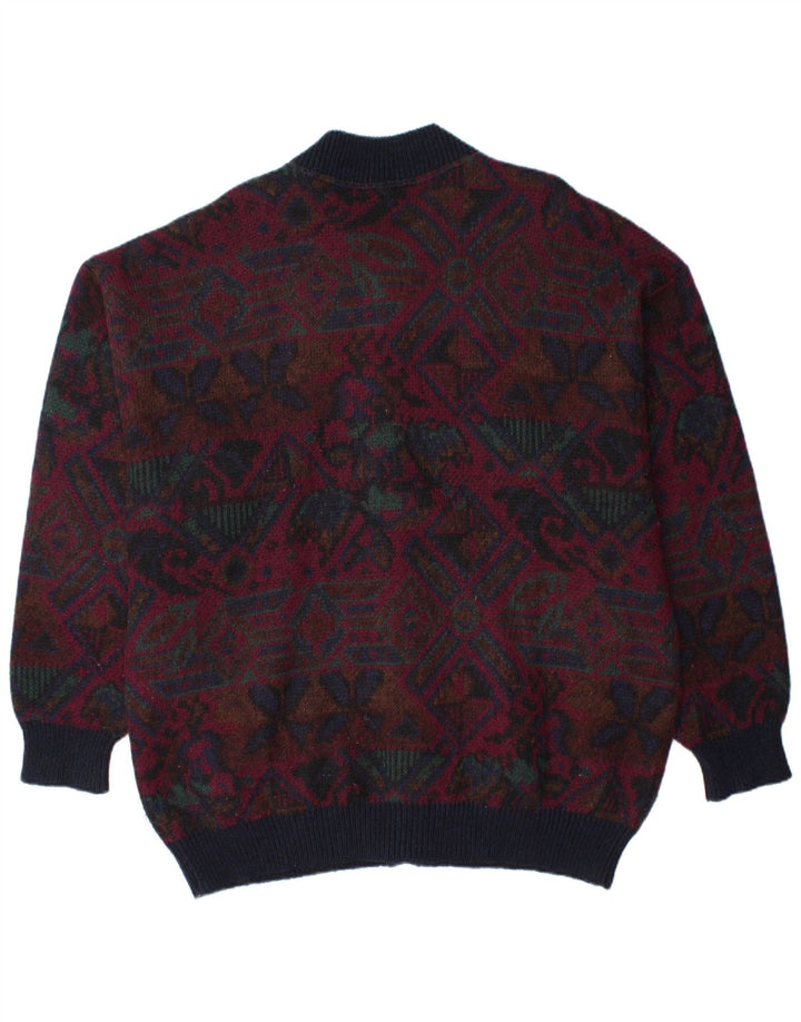 PETER BROWN Cardigan pour homme IT 58 3XL Bordeaux Fair Isle