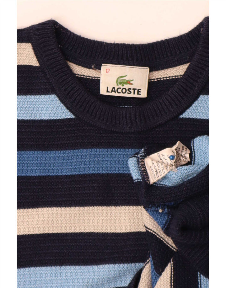 Pull col rond Lacoste garçon 11-12 ans rayé multicolore