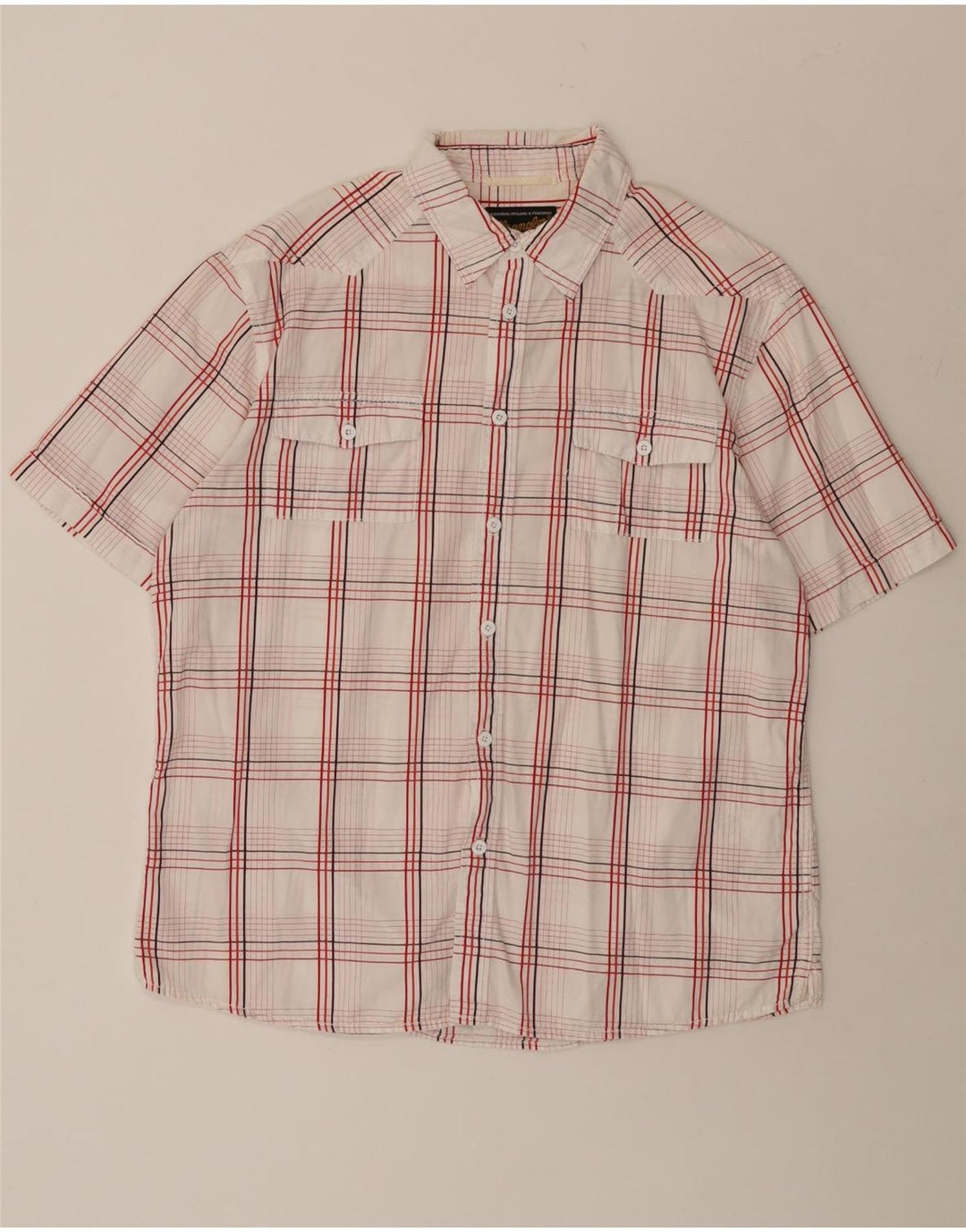 Wrangler Chemise à manches courtes pour homme XL en coton à carreaux blancs