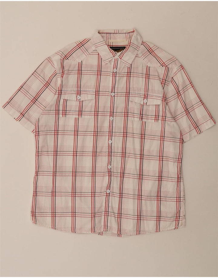 Wrangler Chemise à manches courtes pour homme XL en coton à carreaux blancs