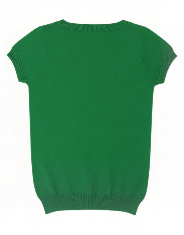 Zara Femme Chemisier Top UK 8 Small Vert Coton