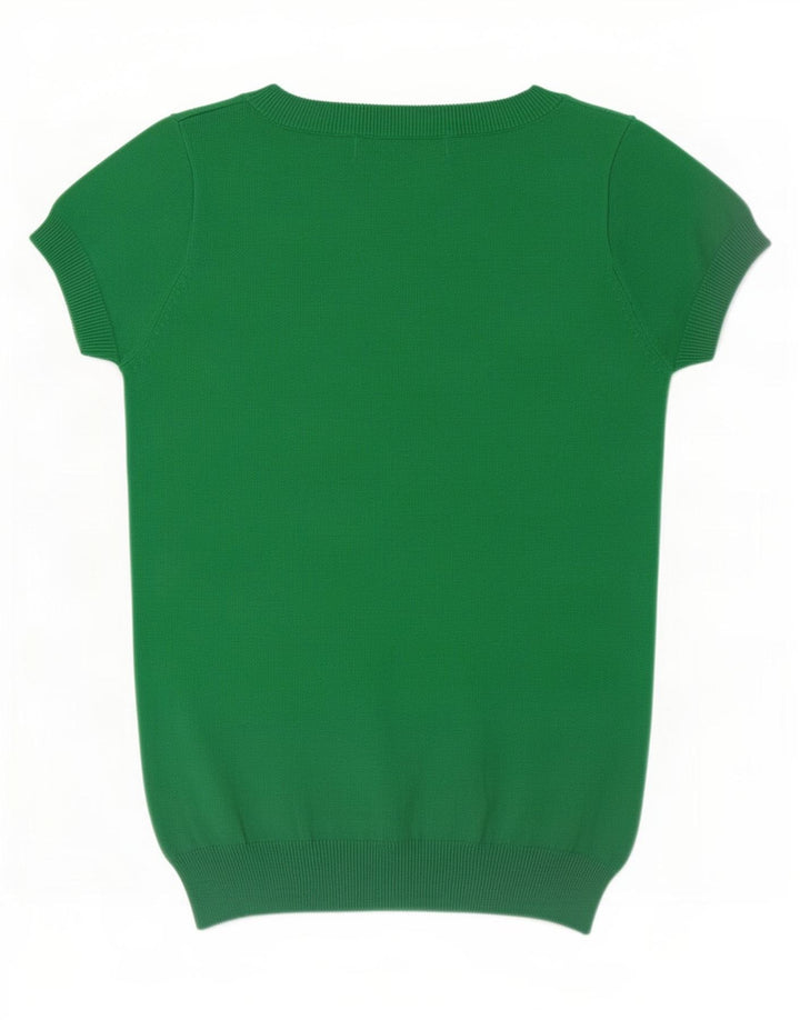 Zara Femme Chemisier Top UK 8 Small Vert Coton