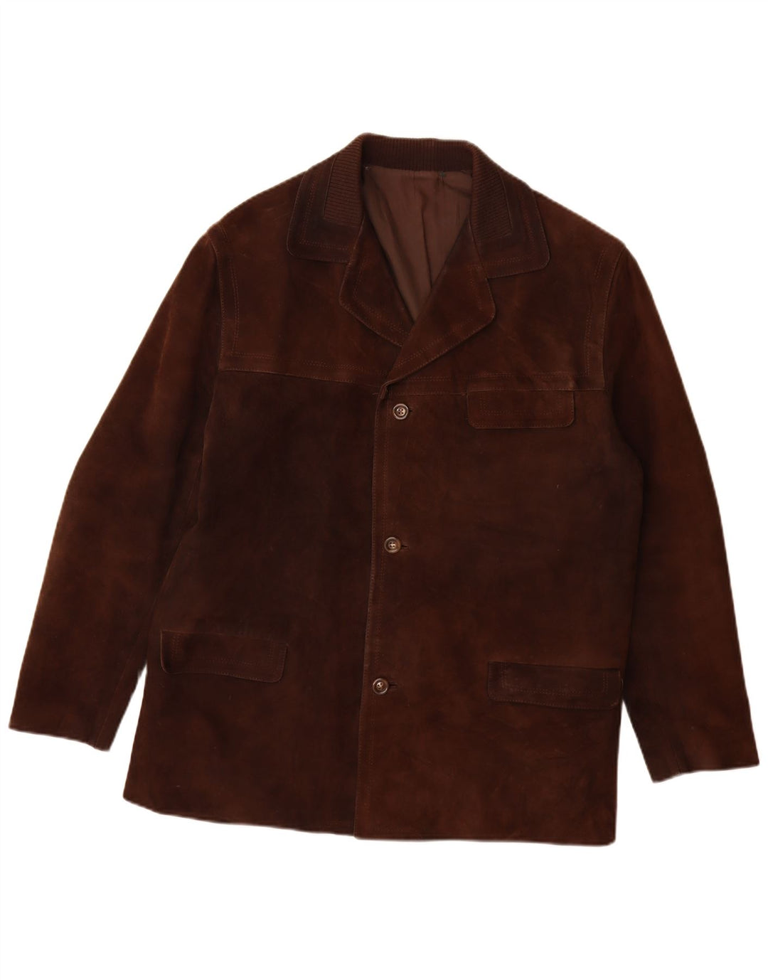 veste en daim homme vintage UK 40 Grand Brun