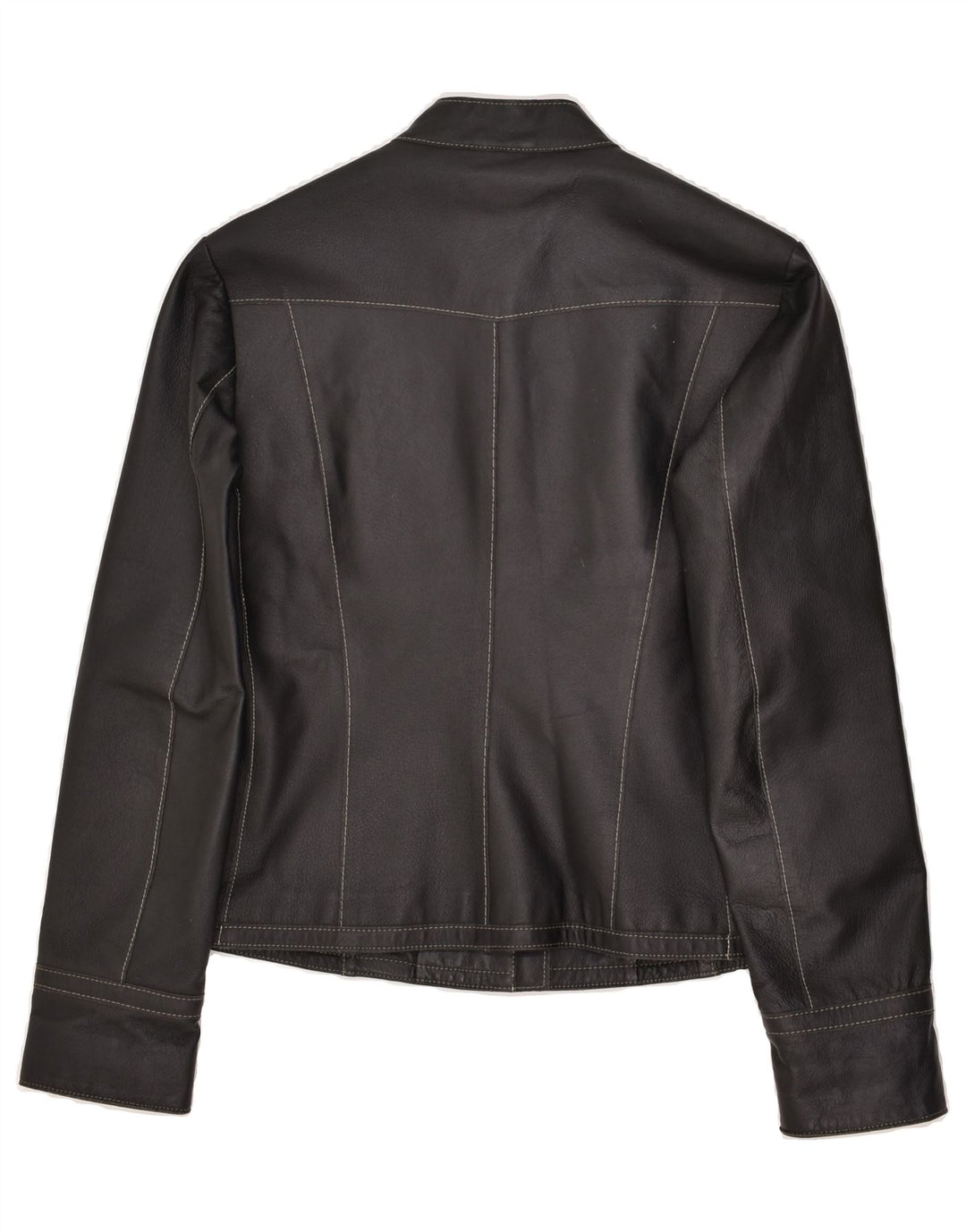 BLASTING Womens Crop Leather Jacket UK 12 Medium Black Leather | Vintage Blasting | Thrift | Second-Hand Blasting | Used Clothing | Messina Hembry 