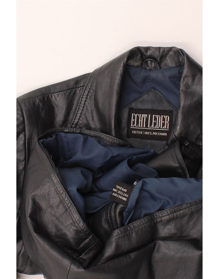 VINTAGE Mens Leather Jacket IT 48 Medium Black Leather Vintage Vintage and Second-Hand Vintage from Messina Hembry 