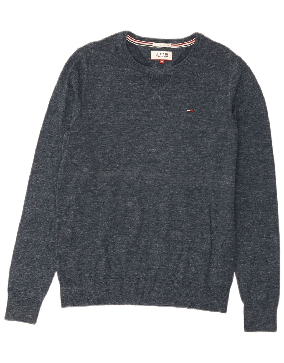 Tommy Hilfiger Pull ras du cou pour homme Bleu marine moyen moucheté