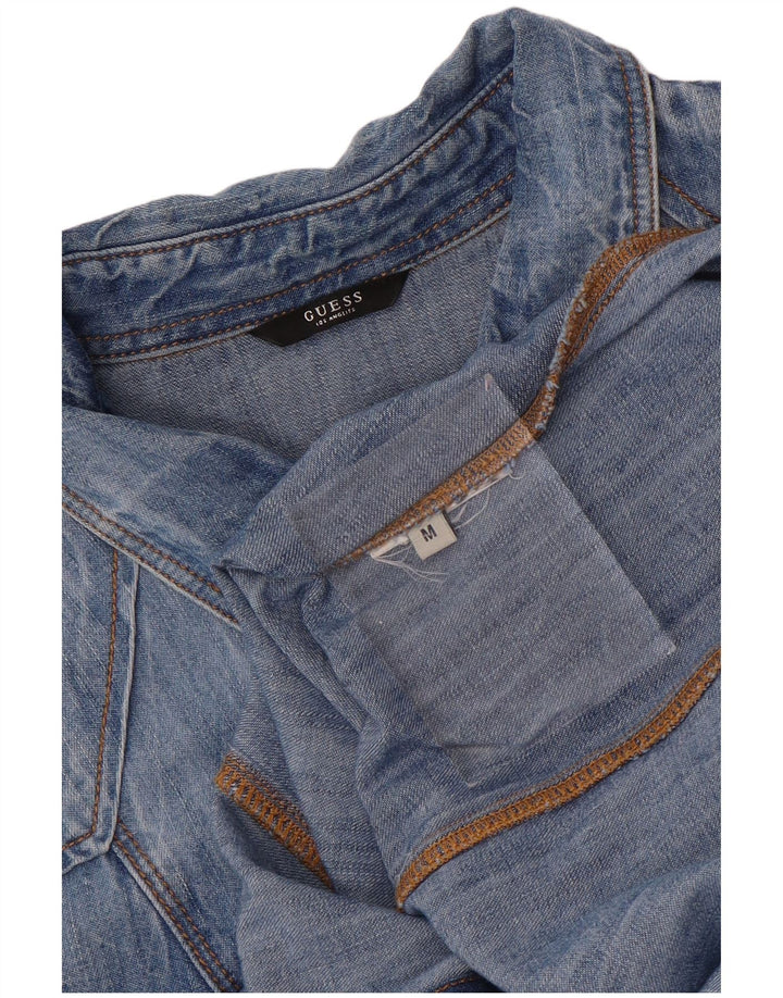 GUESS Chemise en jean pour femme UK 14 Bleu moyen floral