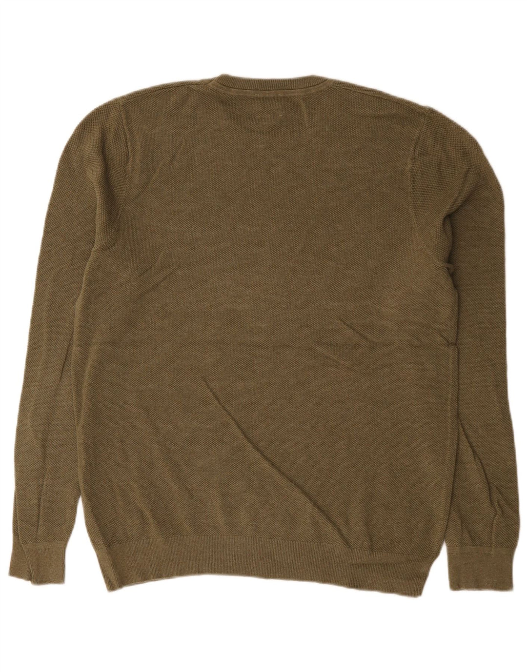 John Lewis Pull à col rond pour homme en coton kaki Taille L