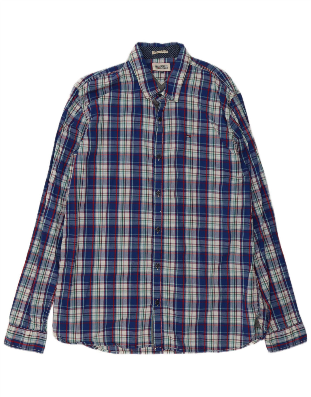 Tommy Hilfiger Chemise Homme 2XL Bleu Carreaux Coton