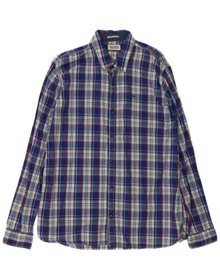 Tommy Hilfiger Chemise Homme 2XL Bleu Carreaux Coton