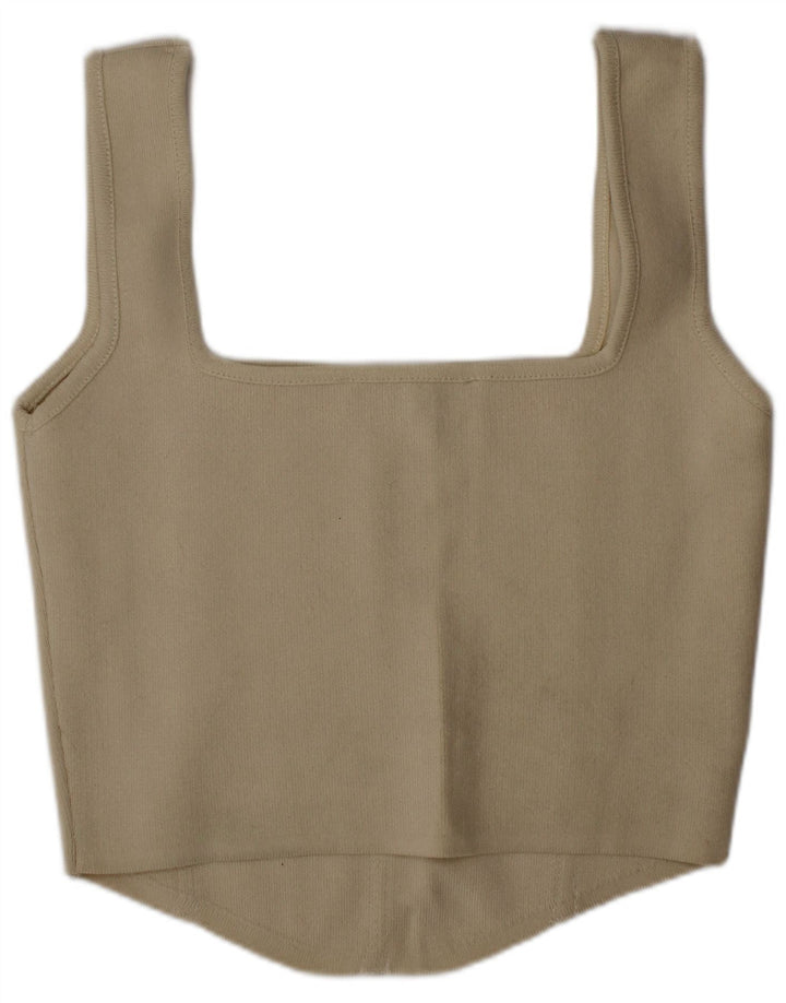 Top Court En Polyamide Beige Moyen | Zara Femme