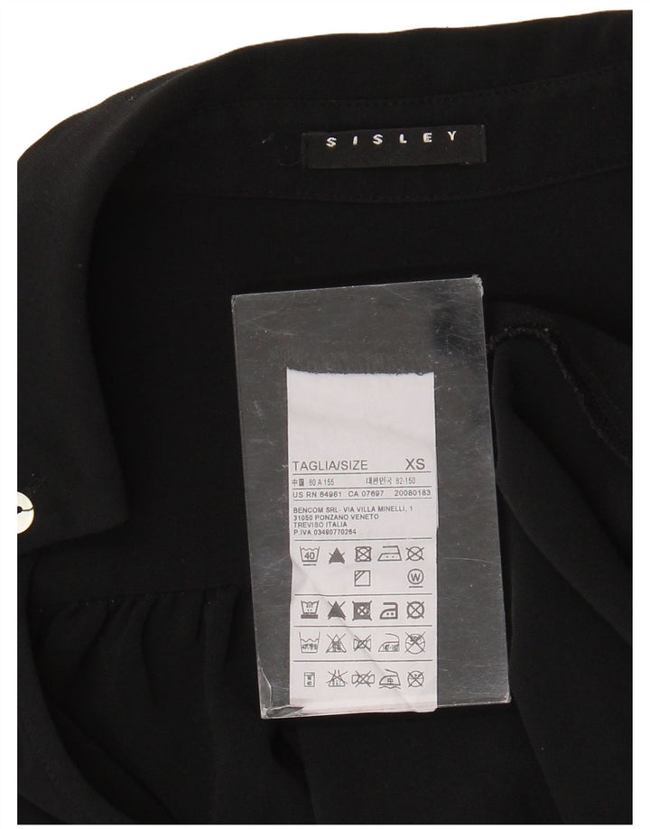 Sisley Chemisier surdimensionné à manches longues pour femme UK 6 XS Noir Polyester