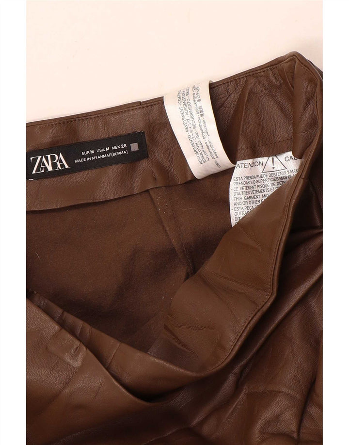 Zara Femme Jupe Simili Cuir Medium W28 Marron Polyuréthane