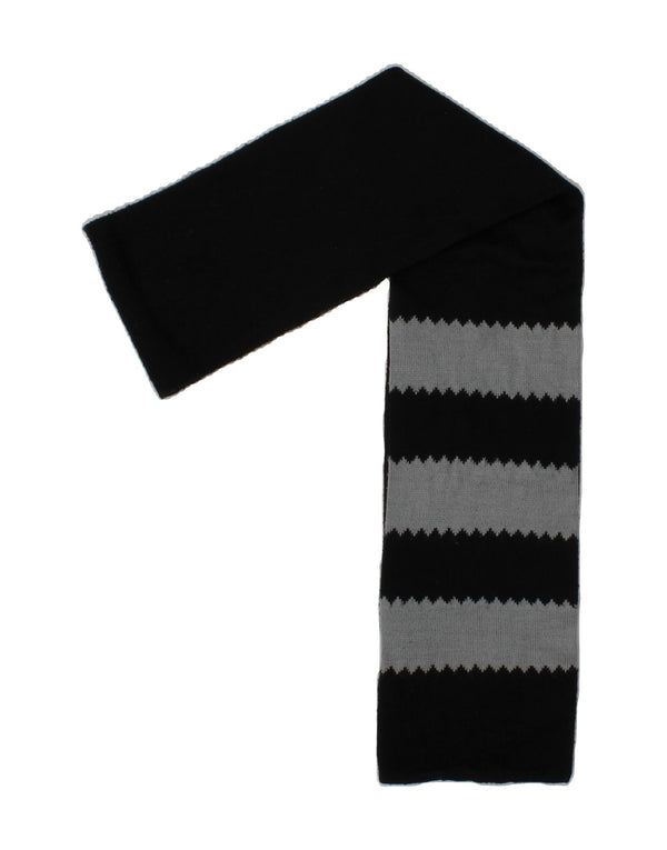 ADIDAS Boys Rectangle Scarf One Size L65 Black Striped Acrylic Classic