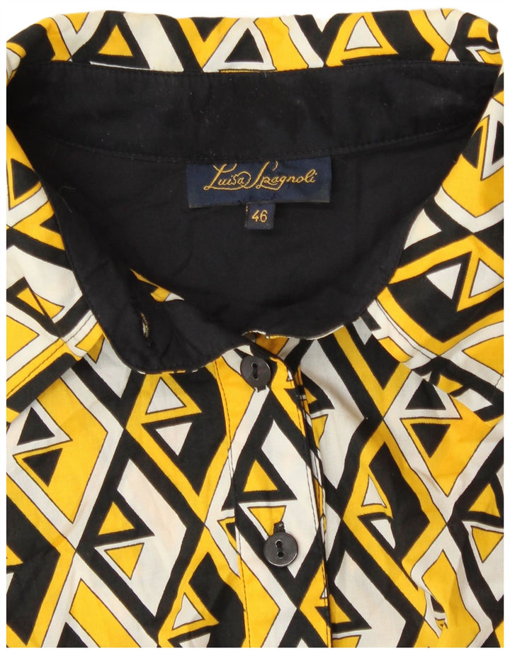 Luisa Spagnoli Robe Trapèze Femme IT 46 Grand Jaune Géométrique