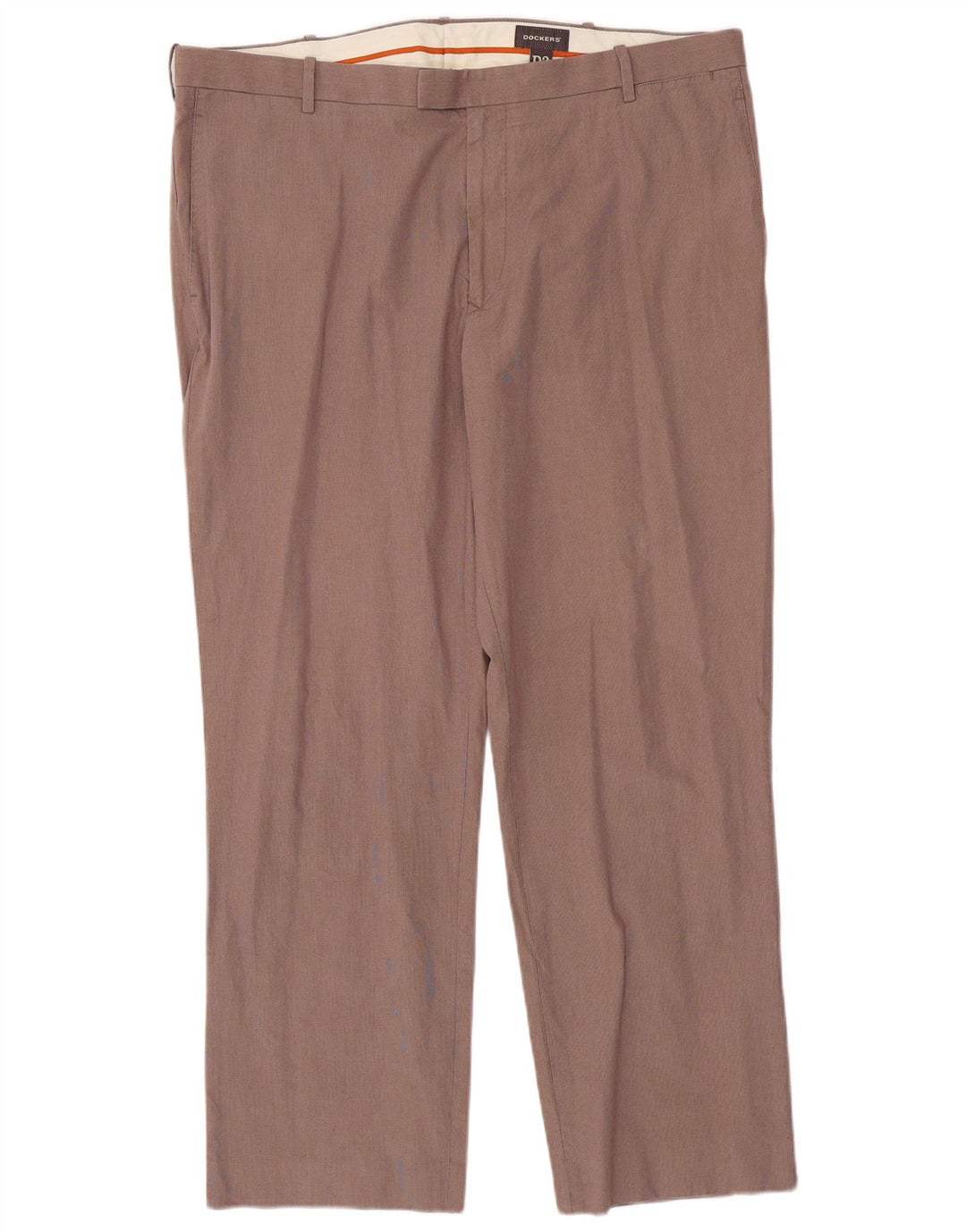 DOCKERS Pantalon de Costume Droit Homme W40 L30 Marron Pied de Poule Coton