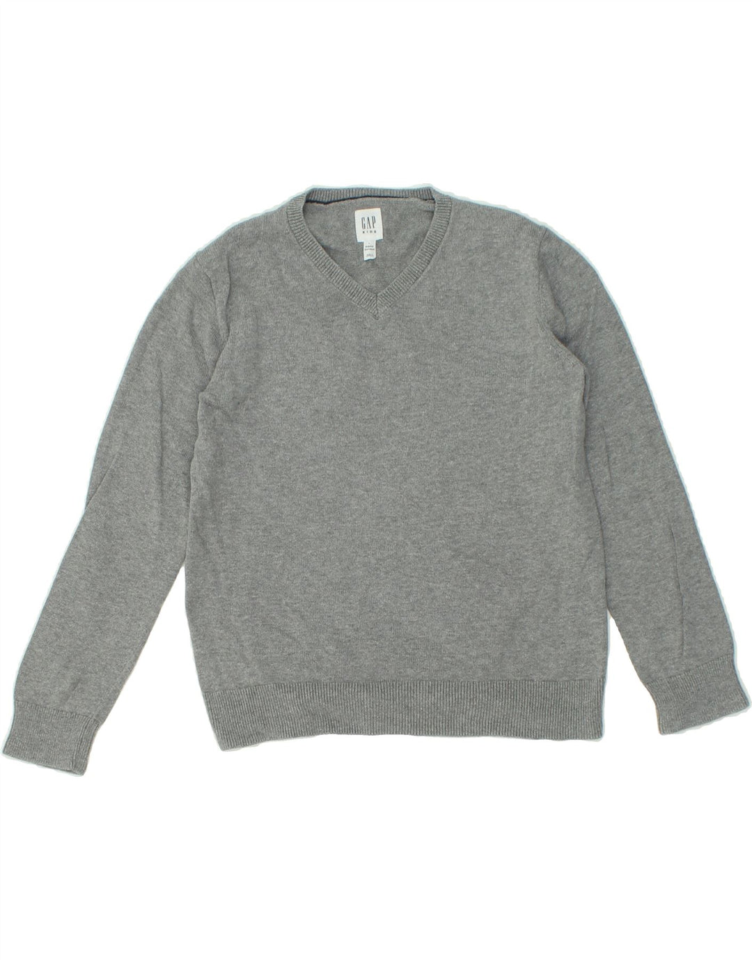 GAP Boys V-Neck Jumper Sweater 10-11 Years Large  Grey Cotton Vintage Gap and Second-Hand Gap from Messina Hembry 