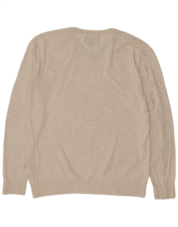 American Eagle Outfitters Pull col V pour homme Beige moyen moucheté