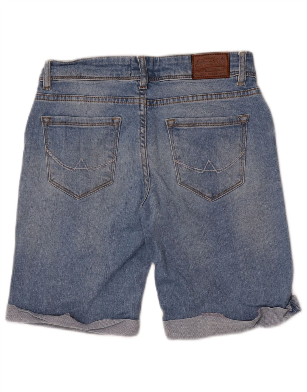 Superdry Short En Jean Déchiré W26 Femme Petit Bleu