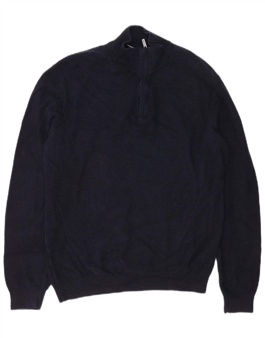 Massimo Dutti Pull col zippé pour homme en coton bleu marine Taille L