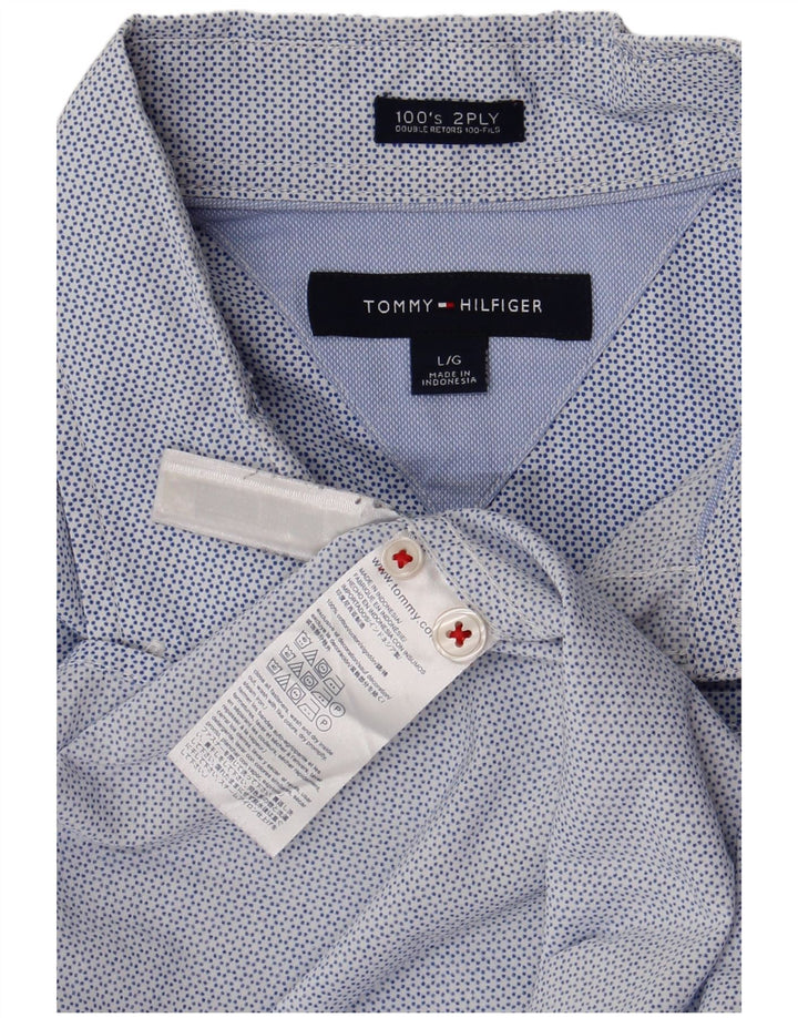Tommy Hilfiger Chemise Homme Large Bleu Spotted Cotton
