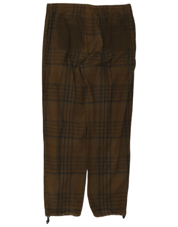 Think Pink Pantalon décontracté droit graphique pour homme Medium W32 L31 Kaki à carreaux