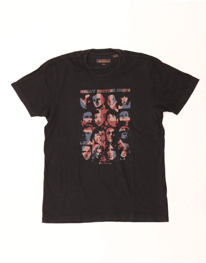 Ben Sherman T-shirt graphique pour homme en coton noir moyen