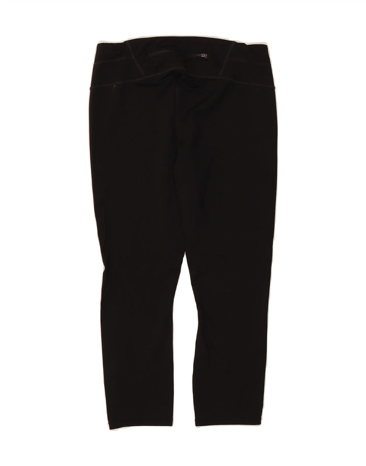 ATHLETA Womens Capri Leggings UK 14 Medium Black Striped Polyester Vintage Athleta and Second-Hand Athleta from Messina Hembry 
