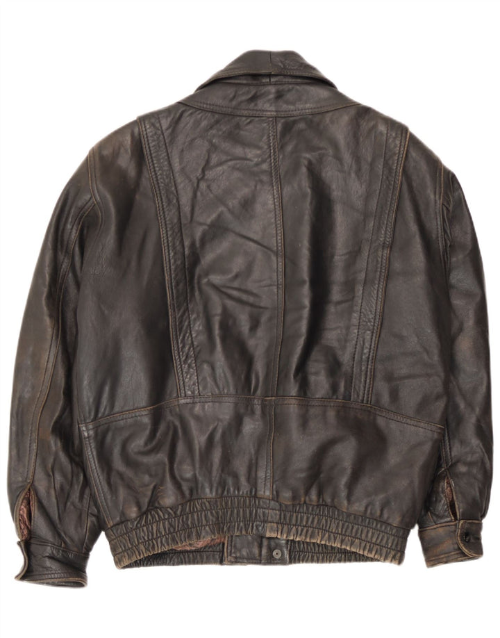 Veste en cuir homme vintage UK 36 Petit cuir marron
