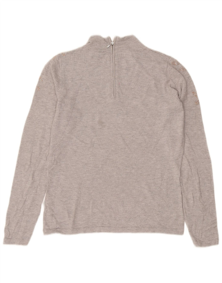 Coast Pull col roulé pour femme UK 12 Gris moyen Floral Polyamide