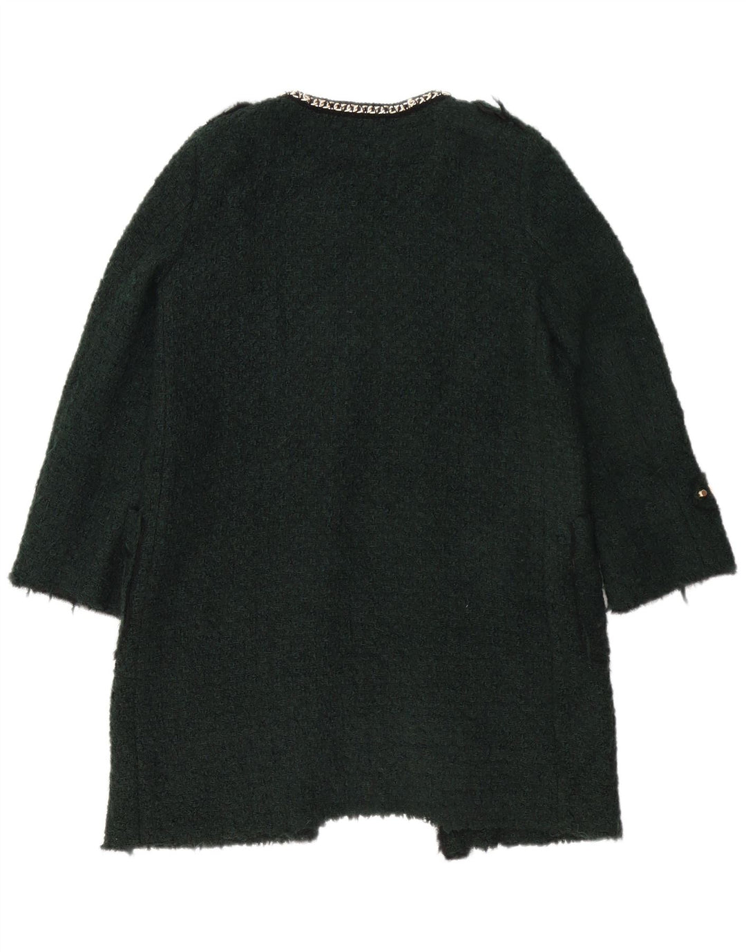 Zara Femme Pardessus UK 16 Grand Acrylique Vert