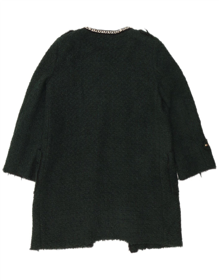 Zara Femme Pardessus UK 16 Grand Acrylique Vert