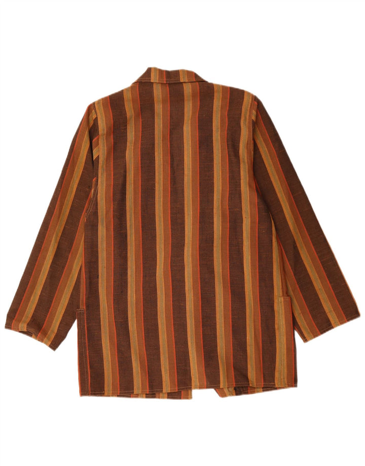 Mirella Veste Blazer 1 Bouton pour Femme UK 14 Marron Moyen Rayé