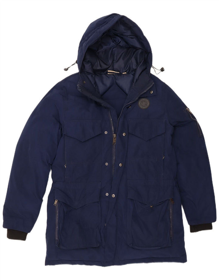 Dkny Veste matelassée à capuche pour homme UK 40 Large Bleu marine Polyester