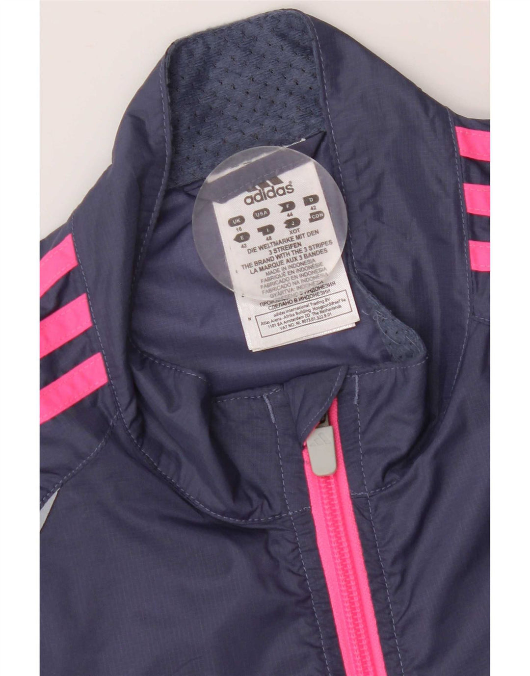 Adidas Veste de survêtement pour femme UK 16 Large Bleu Marine Nylon