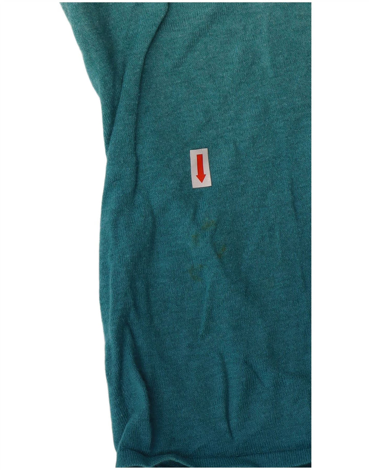 Fat Face Haut à Manches Longues pour Femme UK 14 Grand Coton Colorblock Turquoise