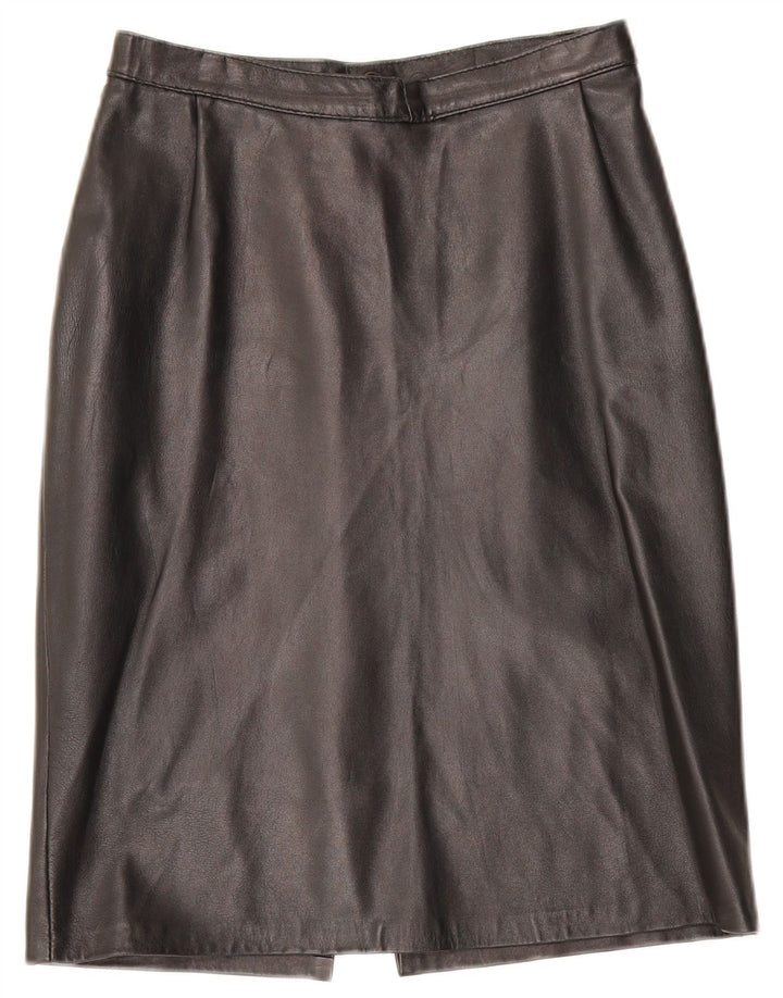 jupe en cuir femme vintage W28 Noir moyen