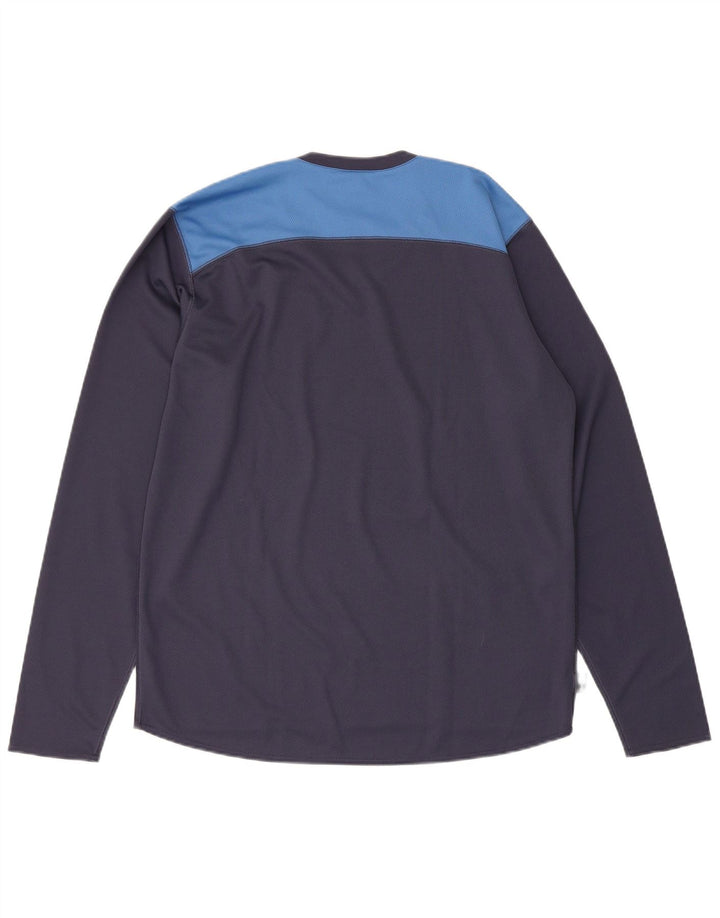 Adidas Haut à manches longues Climalite Graphic pour homme Bleu marine moyen Colourblock