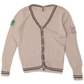 Sergio Tacchini Pull Cardigan Graphique Femme UK 12 Coton Blanc Moyen